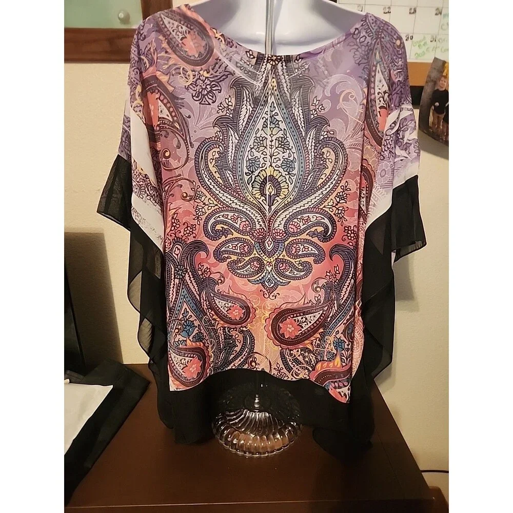 Larians Boho Sheer Cover Up Women’s Size 1X XL Plus Size - Picture 5 of 6